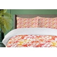 thumbnail image 4 of Orange Duvet Cover Sets, Fantasy Watercolor Backdrop White Hibiscus Blossoms Leaves Aloha Jungle, Bedding Set 2 Duvet Covers & 4 Pillowcases, 2 Pack Queen Size, Yellow Coral White, by Ambesonne, 4 of 7