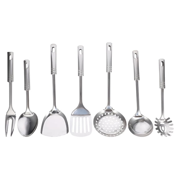 ACDANC 2026 New 7Pcs Stainless Steel Kitchen Utensils Set Cooking Tool Kit for Cooking, Food Prep, Kitchen Tasks, Stirring, Serving, Meal Preparation.