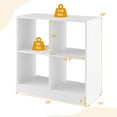 thumbnail image 3 of Costway Kids Toy Storage Organizer 4-Cube Wooden Display Bookcase with Anti-toppling Device, 3 of 10
