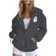 thumbnail image 1 of Sudadera con capucha y manga larga para mujer, estilo informal, con cuello en V y cremallera, para Halloween, 1 of 3