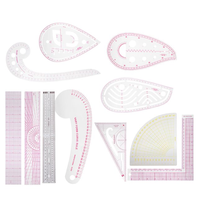 Ensemble de règles de couture, règle de mesure multifonctionnelle, ensemble de règles de couture DIY pour la couture et la confection de vêtements