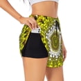 thumbnail image 3 of Lsque Yellow Mandala Printed Women's Running Shorts with Liner Pockets,Elastic Quick Dry Workout Athletic Gym Yoga Shorts,Womens High Waist Shorts-Small, 3 of 9