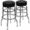 Black, variant on Flash Furniture Bruno 2 Pack Double Ring Chrome Barstool with Black Seat