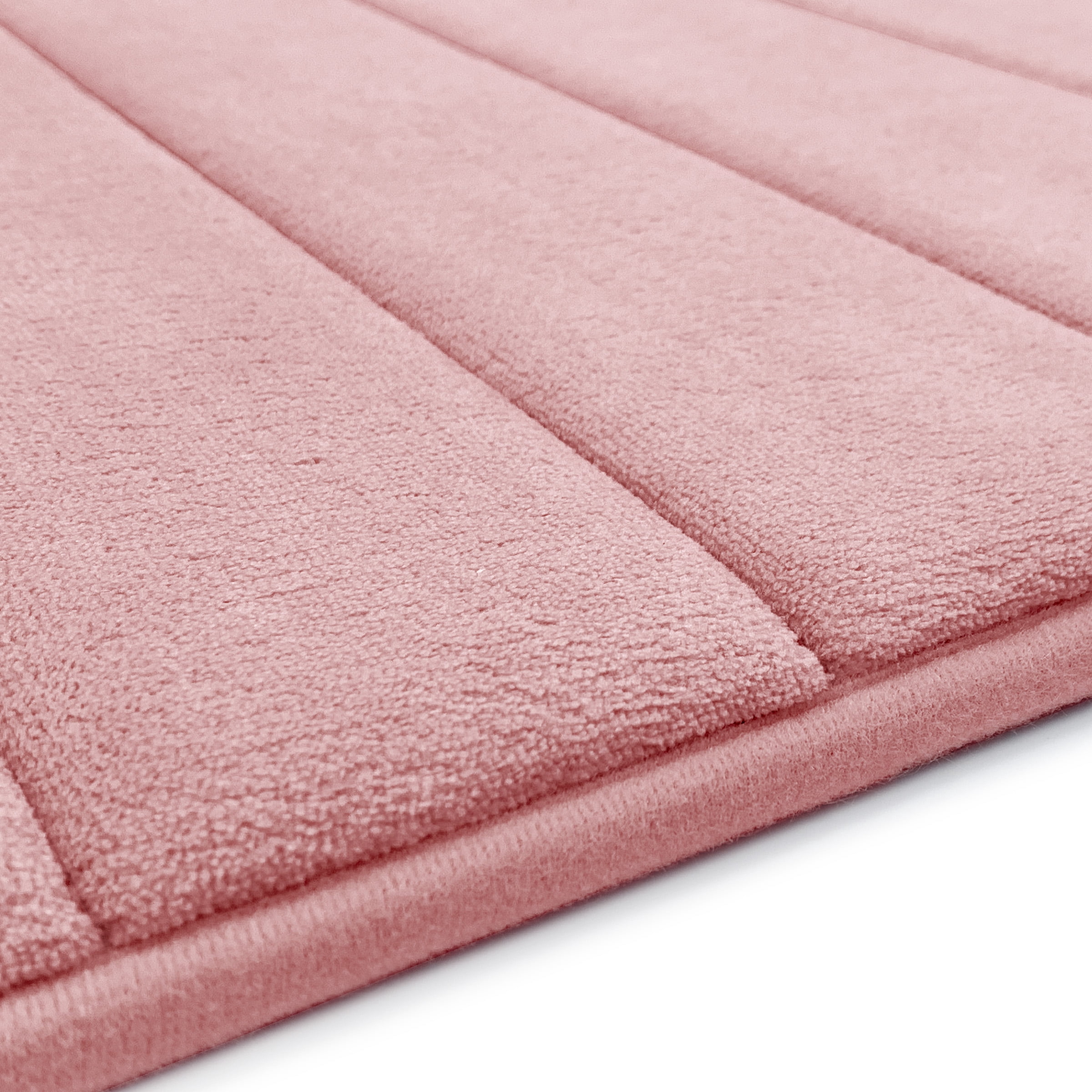 Microdry Absorbent CoreTex Memory Foam Bath Mat Set, Rose (2-Piece)