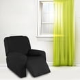 thumbnail image 4 of Sofá reclinable seccional elástico fácil de usar Funda de felpa suave y ajustada Funda de sofá lavable Protector de muebles con elasticidad para niños Negro 4 Rebanadas SM SunniMix cubierta de chaise lounge, 4 of 8