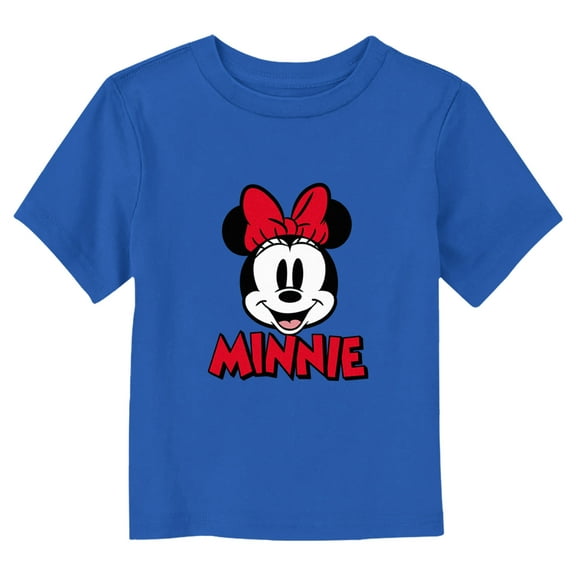 Toddler's Mickey & Friends Minnie Portrait Logo Graphic Tee Royal Blue 3T