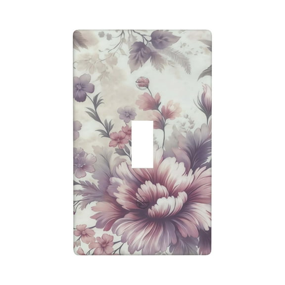Flowers Light Switch Cover Plates Single Toggle Wall Plate Decorative 1-Gang Christmas Decor Lightswitch Cover
