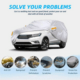 thumbnail image 2 of 6 Layers Car Cover Waterproof All Weather for Automobiles, Outdoor Full Cover Rain Sun UV Protection with Zipper Cotton, Universal Fit for Sedan (186-193 inch), 2 of 8