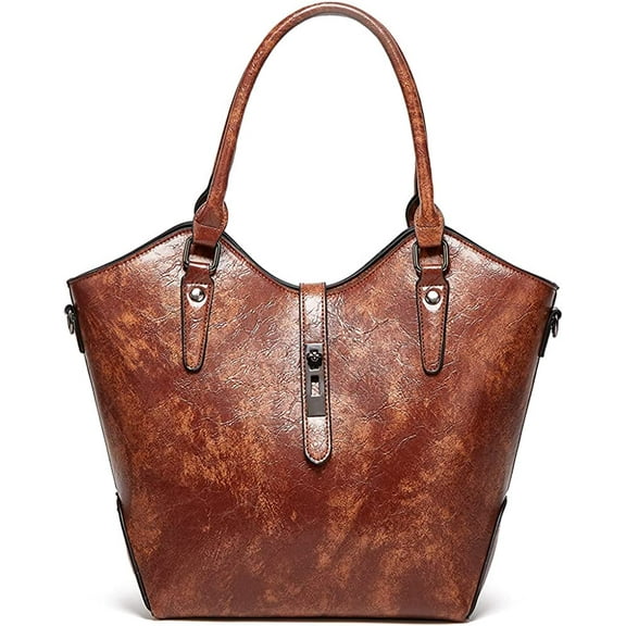 CoCopeaunts Faux Leather Tote Bag for Women Top Handle Handbag Large Capacity Shoulder Bag Fashion Crossbody Bag Retro Purse