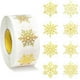 thumbnail image 1 of Pegatinas de copos de nieve, 500 unidades, rollo de etiquetas navideñas transparentes azules | Calcomanías transparentes de copos de nieve para envolver regalos, hornear, embalar, sellar sobres,, 1 of 3