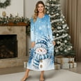 thumbnail image 4 of Tutolipy Christmas Nightgowns for Women Snowman Snowflake Printed Sleepwear Long Sleeve Loungewear Breathable Night Dress, 3XL, 4 of 7