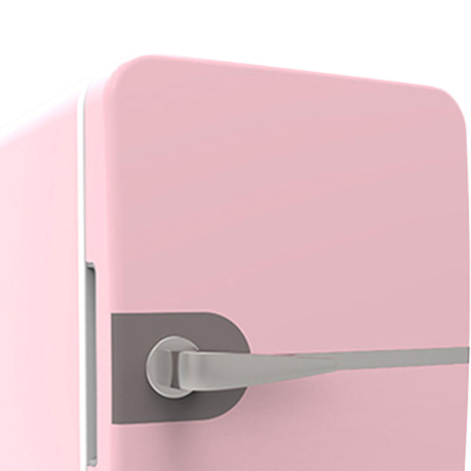 Fiocias 4L Mini Fridge Beverage Refrigerator Adjustable Temperature Valentines Day Gifts Pink