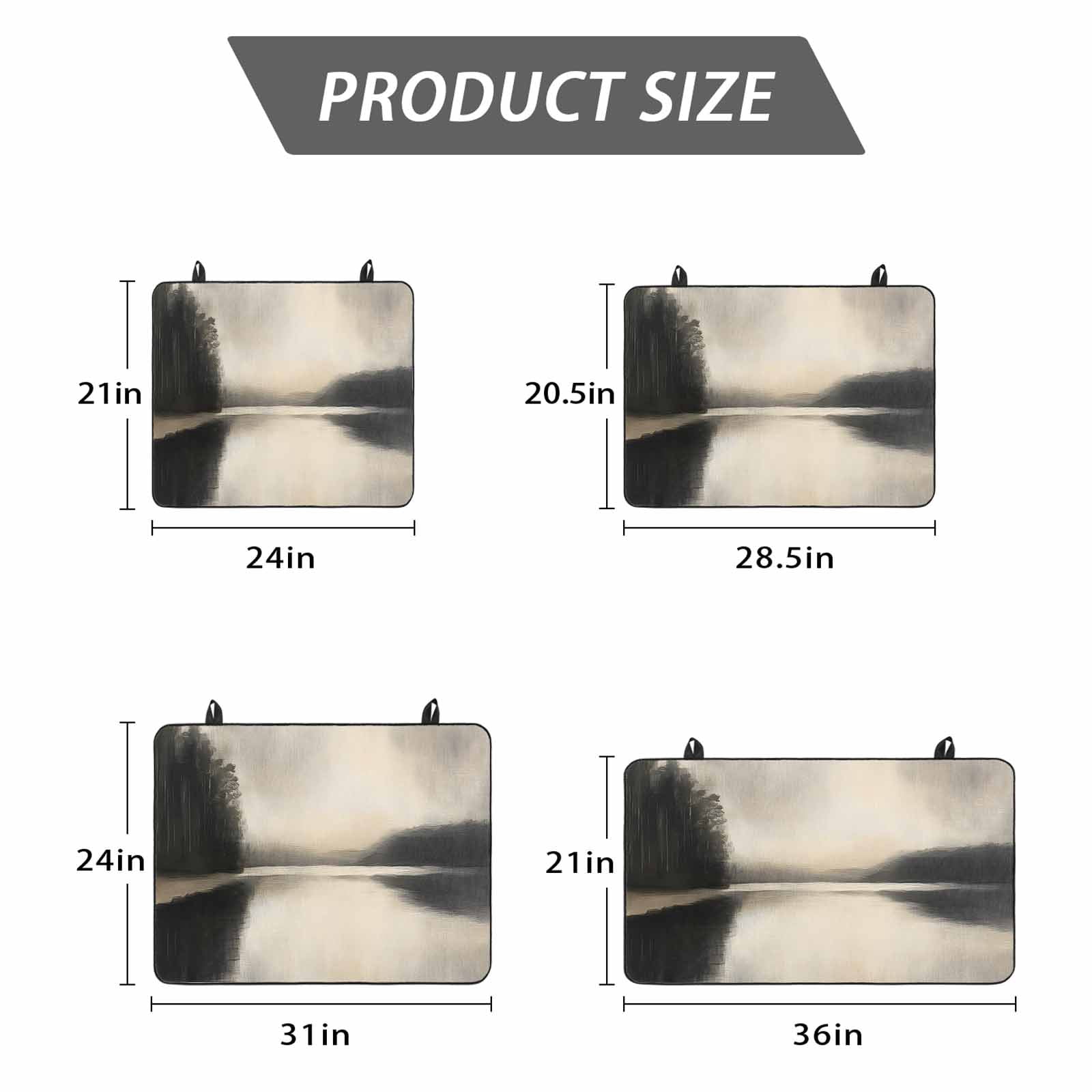 Black Beige Lake Stove Top Cover for Electric Stove, Heat-proof & Non Slip Glass Top Stove Cover Protector, Abstract Aesthetics Mysterious Kitchen Flat Cooktop Rubber Mat 24x21 Inches