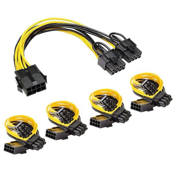 PCIe Splitter Graphics Card Cable, GPU 8Pin PCIe to Dual PCIe 8Pin (6+2) Power Cable, PCI