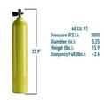 thumbnail image 6 of Sherwood Scuba Group Catalina Aluminum Cylinders 3000 PSI (Yellow, 19 Cuft), 6 of 6