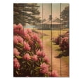thumbnail image 3 of Designart "Rhododendron Blooms on the Farm V" Floral Print on Natural Pine Wood, 3 of 5