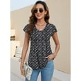 thumbnail image 5 of ZHENWEI Womens Tops Dressy Casual Summer Flutter Sleeve T-Shirts Trendy Ruffle Short Sleeve Loose V-Neck Tunic Tops, 5 of 7