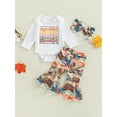 thumbnail image 2 of Canis Newborn Baby Girls Cotton Tops Romper Floral Pants 3Pcs Outfits Set Clothes, 2 of 7