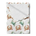 thumbnail image 2 of Crabs Soft Flannel Fleece Throw Blanket, Pattern with Watercolor Style Fresh Water Animals Coastal Themed Art, Cozy Plush for Indoor and Outdoor Use, 60" x 80", Pale Orange Turquoise, by Ambesonne, 2 of 5