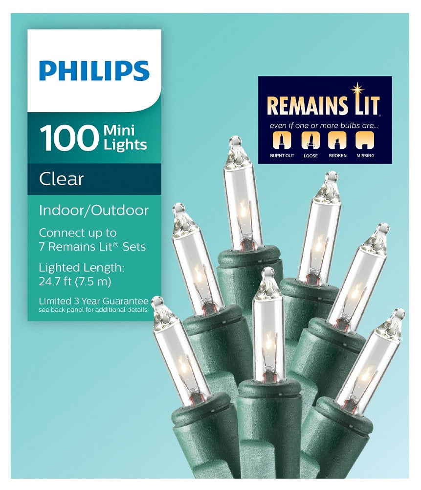 NEW Philips 100 Mini Light Set Outdoor Indoor Clear 