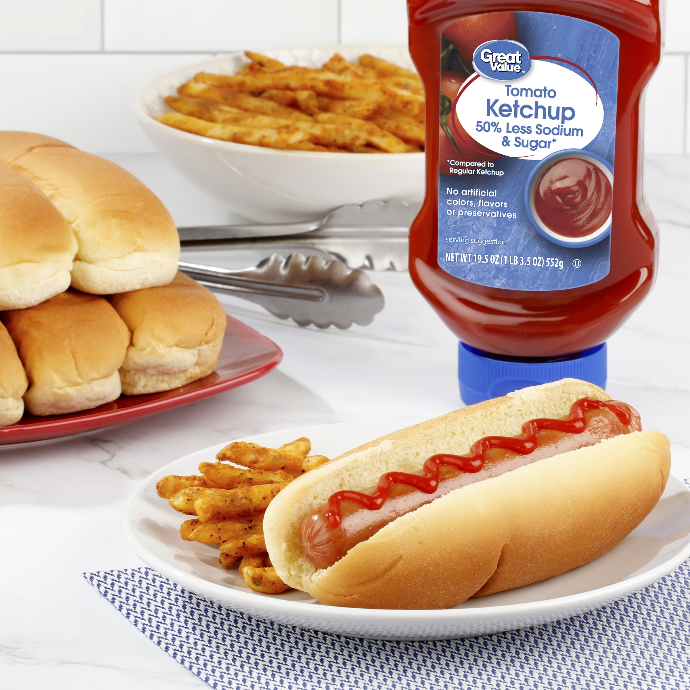Great Value 50/50 Tomato Ketchup, 19.5 oz