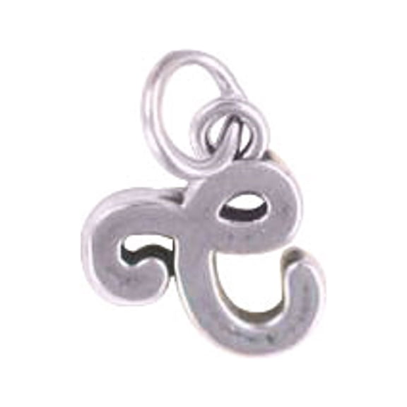 Sterling Silver 16" .8mm Box Chain Scrolled Letter C Pendant Necklace