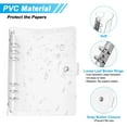 thumbnail image 3 of Uxcell Soft A5 Clear Binder Cover with Snap Button Closure 6 Ring, Silver Tone,2Pcs, 3 of 6