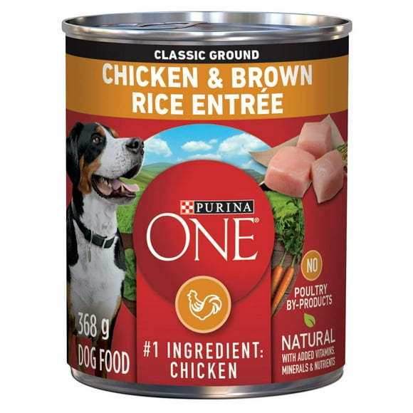 Purina ONE Moulue Classique Entrée de Poulet et Riz Brun, Nourriture Humide pour Chiens 368 g 368g