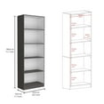 thumbnail image 6 of Bartow 3 Piece Living Room Set with Home Bookcase + 2 Home 4 Shelves Bookcase, Matt Gray / White, 6 of 6