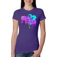thumbnail image 1 of Wild Bobby, Graffiti Art God's Love, Inspirational/Christian, Women Slim Fit Junior Tee, Purple Rush, Small, 1 of 4