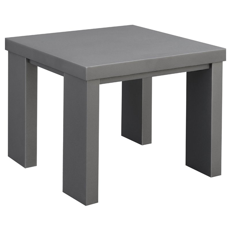 Furniture Of America Gonda Modern Square Patio End Table In Gray Gonda Modern Square Patio End Table