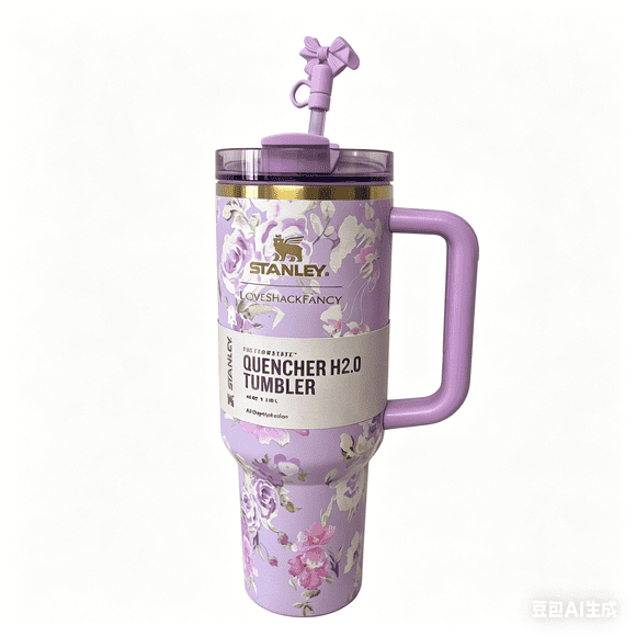 Stanley The Quencher H2.0 FlowState™ Tumbler 40 OZ Limited-Edition Insulated Stainless Steel Cup with Handle & Straw, Blossom Pink