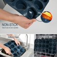 thumbnail image 4 of SUPER KITCHEN 6 Cup Muffin Pan, Nonstick Silicone Cupcake Tin Muffin Tray, Large Baking Mold Bakeware - Gray, 4 of 8