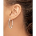 thumbnail image 4 of Sterling Silver 2mm Hoop Earrings (36 X 36) Made In India qe4371, 4 of 6