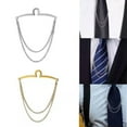 thumbnail image 2 of GKNET Vintage For Mens Necktie Link Tie Chain Metal Tack Clip Clasp Gift Accessories -Gold, 2 of 9
