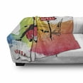 thumbnail image 3 of Retro Soft Flannel Fleece Throw Blanket, Woman on a Pink Motorcycle Trend Vogue Fashion in Paris Eiffel Tower Art Print, Cozy Plush for Indoor and Outdoor Use, 60" x 80", Orange and Red, by Ambesonne, 3 of 6