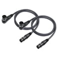 thumbnail image 1 of Cable XLR Devinal en ángulo recto macho a hembra recto de 1 m, paquete de 2, 1 of 8