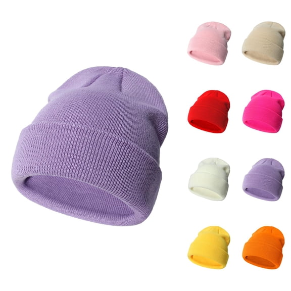 Soft Knit Beanie For Baby Boys Girls 3 Months To 6 Years - Winter Warm Thermal Hats With Skin-Friendly Elastic, Daily Versatile Basic Caps For Toddler