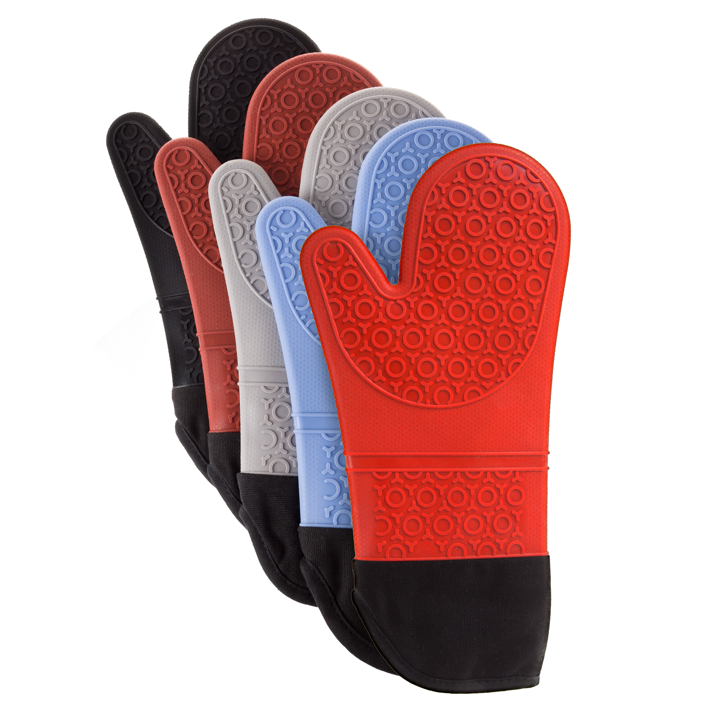 RFAQK Extra Long Silicon Oven Mitt with Heat Resistance and Quilted ...