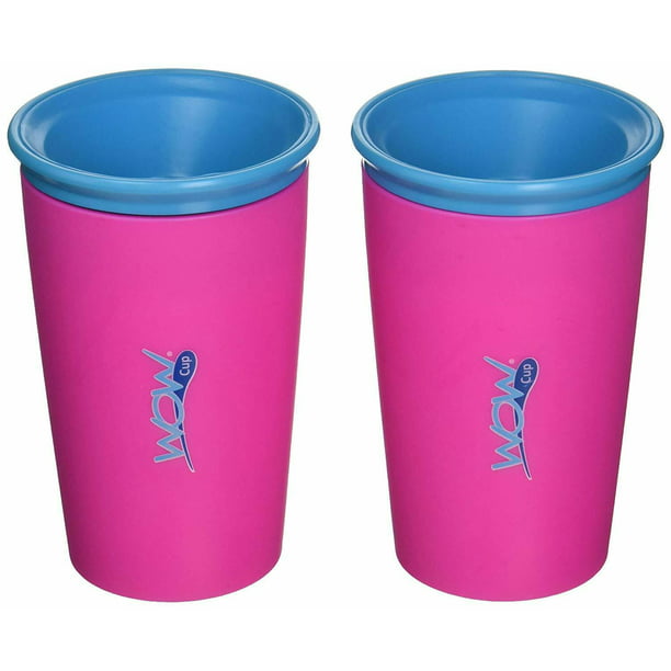 2 Pack Wow Cup For Kids 360 Spill Free Drinking Cup Bpa Free 9 Ounce Pink Walmart Com