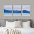 thumbnail image 2 of PixonSign Framed Canvas Print Wall Art Set - Sun Purple Pink Sky Blue Mountain Range Art - Set of 3 Abstract Geometric Illustrations Gradient Colorful Art Wall Décor - 12"x16"x3 Panels White, 2 of 5