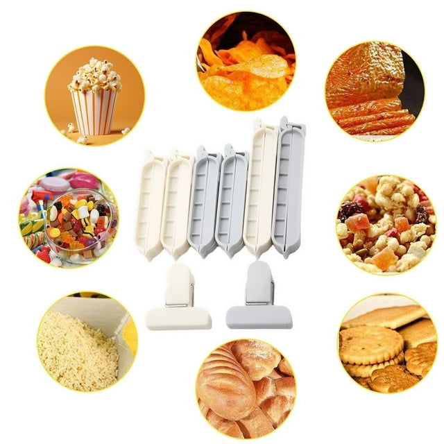 Pouch Food Clips – Food Sealing Clips Food Storage Clips | Snack Clips Chip Clips Closure Clips 8 Pieces Food Bag Sealers Slide Sticks Wire Chip Clips Bag Clips Cute Clips Large Clip Fridge