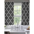 thumbnail image 2 of Black Morocco Sheer Curtains 63 Inch Length 2 Panels Set Window Treatments, Boho Vintage Quatrefoil Geometric Plaid Rod Pocket Semi Curtains for Living Room/Bedroom/Kitchen Décor, 104"W x 63"L, 2 of 7