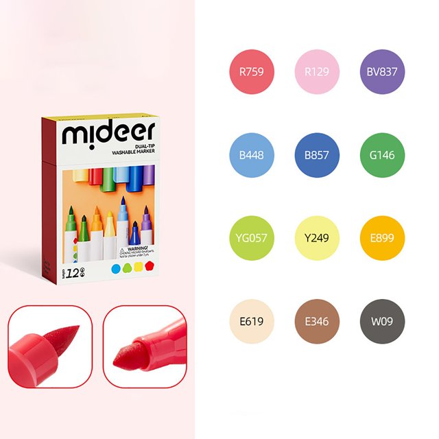 Children's Double-Headed Washable Watercolor Pen 3.2Ml, Tip Washable Marker Mmultiple Color Specifications for Kids Versatile Drawing Tool Mess Free Creativity Ideal for Budding Artists 3.2Ml, 12 Pens