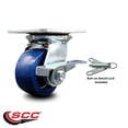 thumbnail image 2 of 4 Inch Solid Poly Caster with Ball Bearing and Brake/Swivel Lock Service Caster, 2 of 2