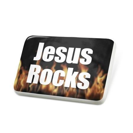 Porcelein Pin Jesus Rocks Lapel Badge – NEONBLOND