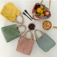 thumbnail image 2 of QIUYI Lunch Bag Corduroy Canvas Lunch Box Picnic Tote Cotton Cloth Small Handbag Pouch Dinner Container Food Storage Bags For Ladies, 2 of 6