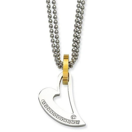 Abstract Heart Necklace - Abstract Heart 24K Gold Plated Stainless Steel Pendant Necklace - 22