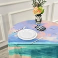 thumbnail image 6 of Dreamtimes Seashells Beach Round Tablecloth 60", Waterproof Tablecloth Stain Resistant and Wrinkle Decorative Patio Table Cloths for Kitchen Dinning Room Party Home Garden Picnic, 6 of 7