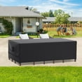 thumbnail image 6 of Outdoor Furniture Covers Waterproof, Tear-Resistant Patio Table and Chair Set Cover with Upgraded Fastener Windproof Buckle Straps, Heavy Duty, 90"L× 62"W×28"H, Black, 6 of 15